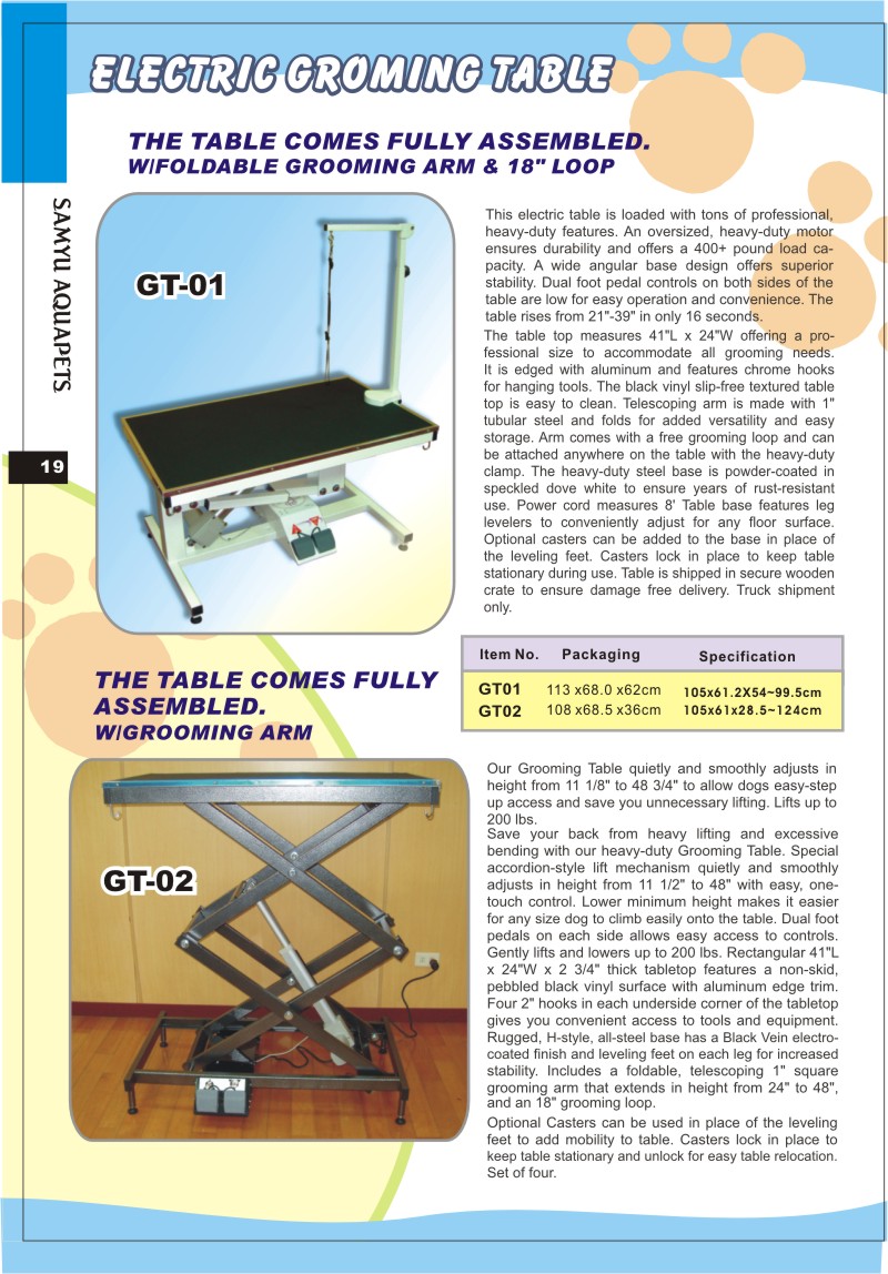 2008-P19 Groming Table